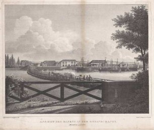 Ansicht des Hafens in der Rheinschanze, Mannheim gegenüber (aufgenommen im Frühjahr 1832)