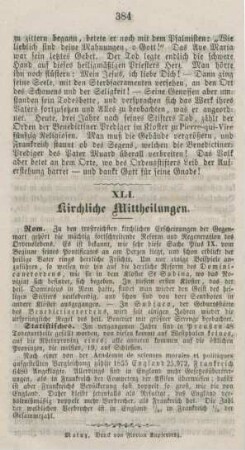 384 Kirchliche Mittheilungen