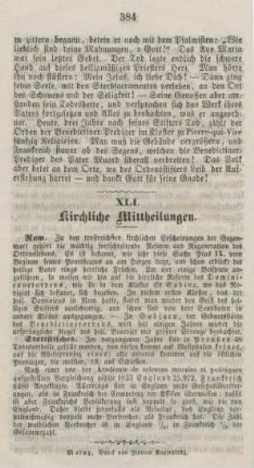 384 Kirchliche Mittheilungen