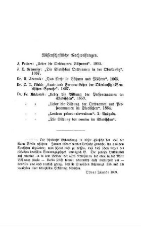 Wissenschaftliche Nachweisungen