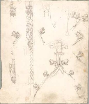 Seeberger, Gustav; Architekturdetails, Ornamentzeichnungen - Architekturteile (Details)