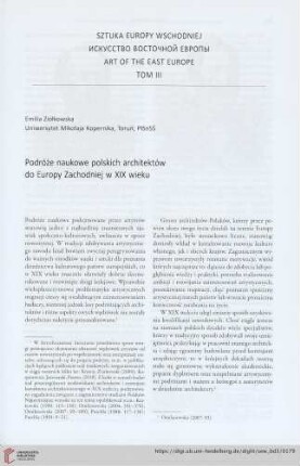 Podróże naukowe polskich architektów do Europy Zachodniej w XIX wieku