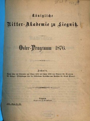 Oster-Programm. 1875/76 (1876)