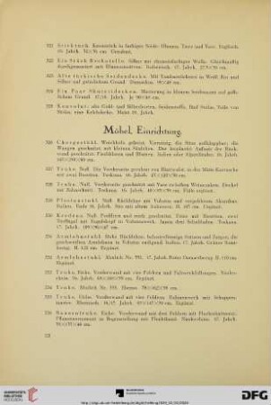 Möbel, Einrichtung (Nr. 326-446)