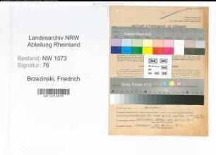 Entnazifizierung Friedrich Brzezinski , geb. 19.09.1894 (Oberpostsekretaer)