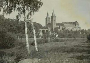 Schloss Rochlitz : Rochlitz, Schloss Rochlitz, Ansicht über die Mulde mit Zugangsbrücke