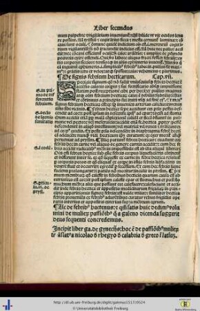 De passionibus mulierum galeni sive de gyneciis liber.