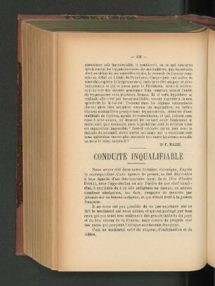 Conduite Inqualifiable.