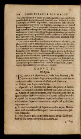 Caput IV. De Aqua.