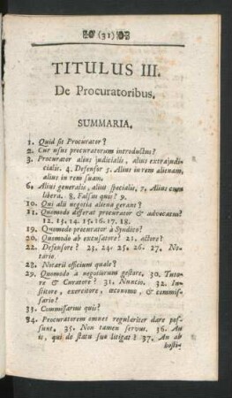 Titulus III. De Procuratoribus