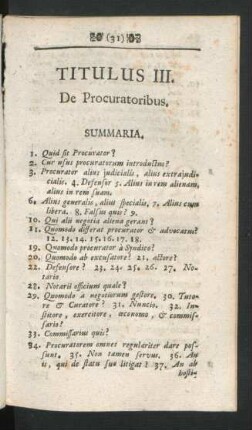 Titulus III. De Procuratoribus