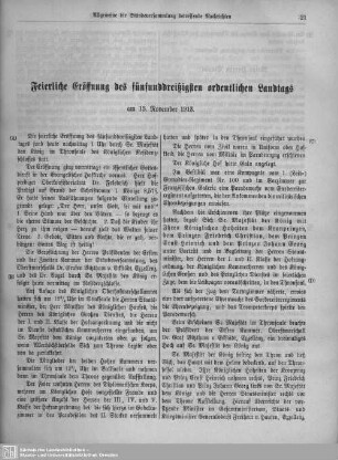 Feierliche Eröffnung des fünfunddreißigsten ordentlichen Landtags