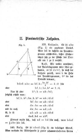 II. Planimetrische Aufgaben.