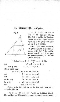 II. Planimetrische Aufgaben.