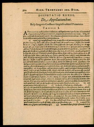 Disputatio XXXIII. De Appellationibus.