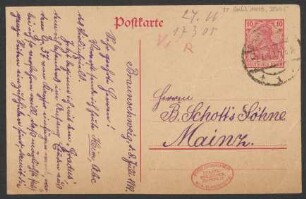 Brief an B. Schott's Söhne : 08.07.1919