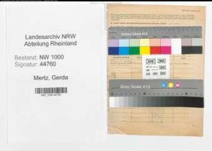 Entnazifizierung Gerda Mertz, geb. 17.11.1904 (Bibliothekarin)
