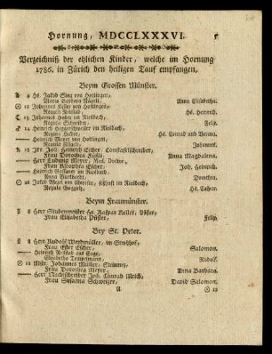 Hornung, MDCCLXXXVI