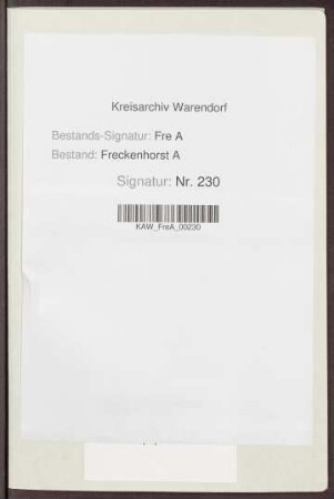 Rechnungsbelege Kirchspiel Vorhelm