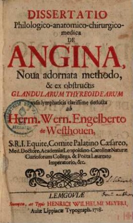 Dissertatio de Angina ...