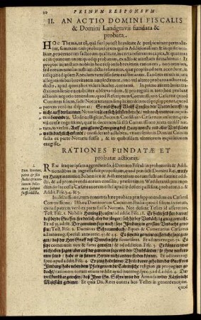 II. An Ac Tio Domini Fiscalis & Domini Landgravii fundata & probata.