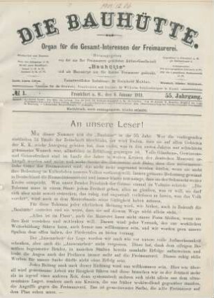 No. 1. Frankfurt a. M., den 6. Januar 1912. 55. Jahrgang.