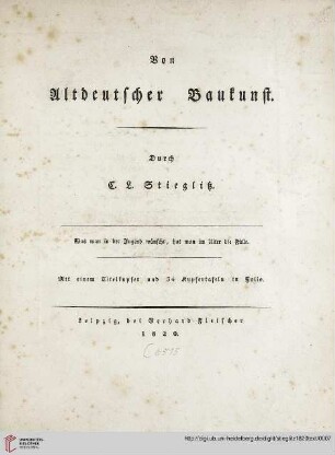 Hauptband: Von altdeutscher Baukunst