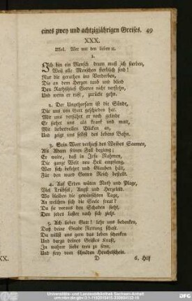 XXX. Mel. Wer nur den lieben [et]c.