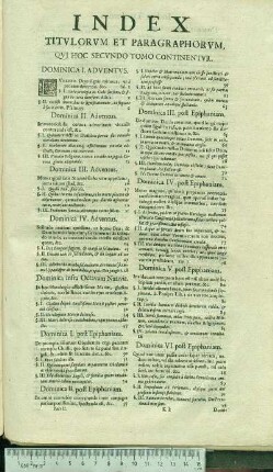 Index Titvlorvm Et Paragraphorvm, Qvi Hoc Secvndo Tomo Continentvr.