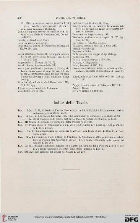 Indice delle Tavole