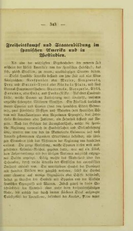 Freiheitskampf und Staatenbildung im spanischen Amerika und in Westindien