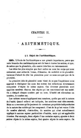 Chapitre II. Arithmétique.