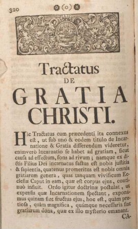 Tractatus De Gratia Christi. Caput I - Caput VIII.