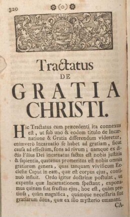 Tractatus De Gratia Christi. Caput I - Caput VIII.