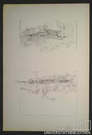 Tafel XLIIIa. Sommerhaus in Fresno, Californien, Landhaus im Vorort Highland Park, Illinois.