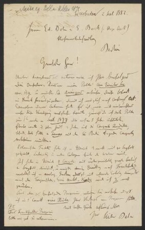 Brief an Musikverlag Ed. Bote und G. Bock (Berlin) : 02.09.1882