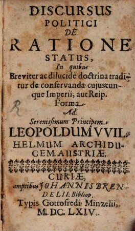 Discursus politici de Ratione Status
