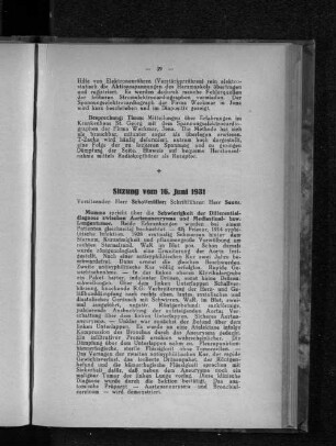 Sitzung vom 16. Juni 1931