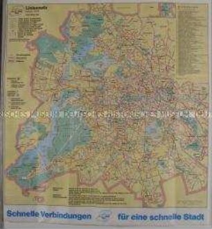 Streckenplan der West-Berliner Verkehrsbetriebe