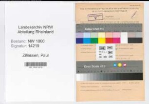 Entnazifizierung Paul Zillessen, geb. 14.05.1904 (Landwirtsch.Verwalter)