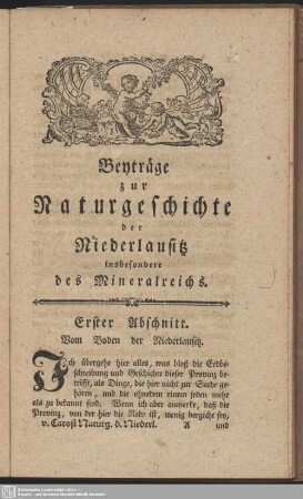 Erster Abschnitt. Vom Boden der Niederlausitz
