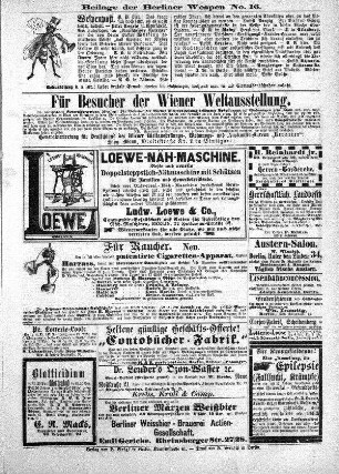 Beilage der Berliner Wespen Nr. 16