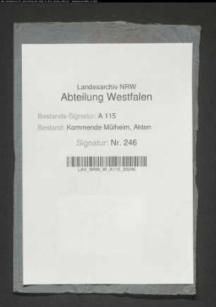 Kaution für Philipp Schulte als Rentmeister der Kommende Mülheim.