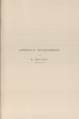 Appendice géographique