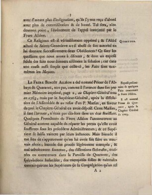 Mémoire Pour L'Abbé De Sainte-Genevieve, Superieur-Général des Chanoines-Réguliers de la Congrégation de France: Intimé. Contre Frere Bénoit Alléon, Prêtre, ... Appellant comme d'abus