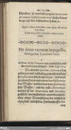 Ne detur vacuum in pagellis, subsequitur Corollarii loco
