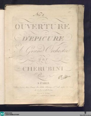 Ouverture d'Epicure à grand orchestre
