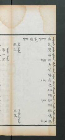 Enduringge fucihi nomulaha ulin i isan enduri amba ulhicun tarni i mandal i kooli durun i nomun = 佛說寶藏神大明曼拏羅儀軌經 = འཕགས་པ་གནོད་འཛིན་དཔལ་ཞེས་བྱ་བའི་གཟུངས