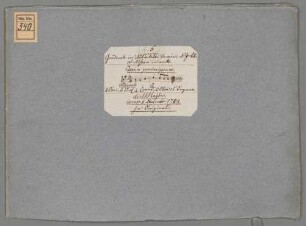 Tecum principium in die virtutis tuae, V (4), orch, org, MH 390, G-Dur - BSB Mus.ms. 340 : [caption title:] Graduale in Nativitate Domini ad Missam in Nocte. // di Giov: Michele Haydn mpria. // [binding title, by other hand:] Graduale in Natvitate Domin: N: J: Ch: // ad Missam in nocte. // Tecum principium. // [Incipit] // A // 4 Voci, 2 Viol: 2 Corni, 2 Oboi e l'Organo. // di MHaydn. // comp: 5 Decembr 1784. // In Originali