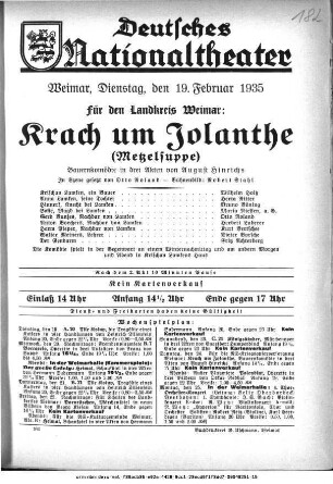 Krach um Jolanthe (Metzelsuppe)